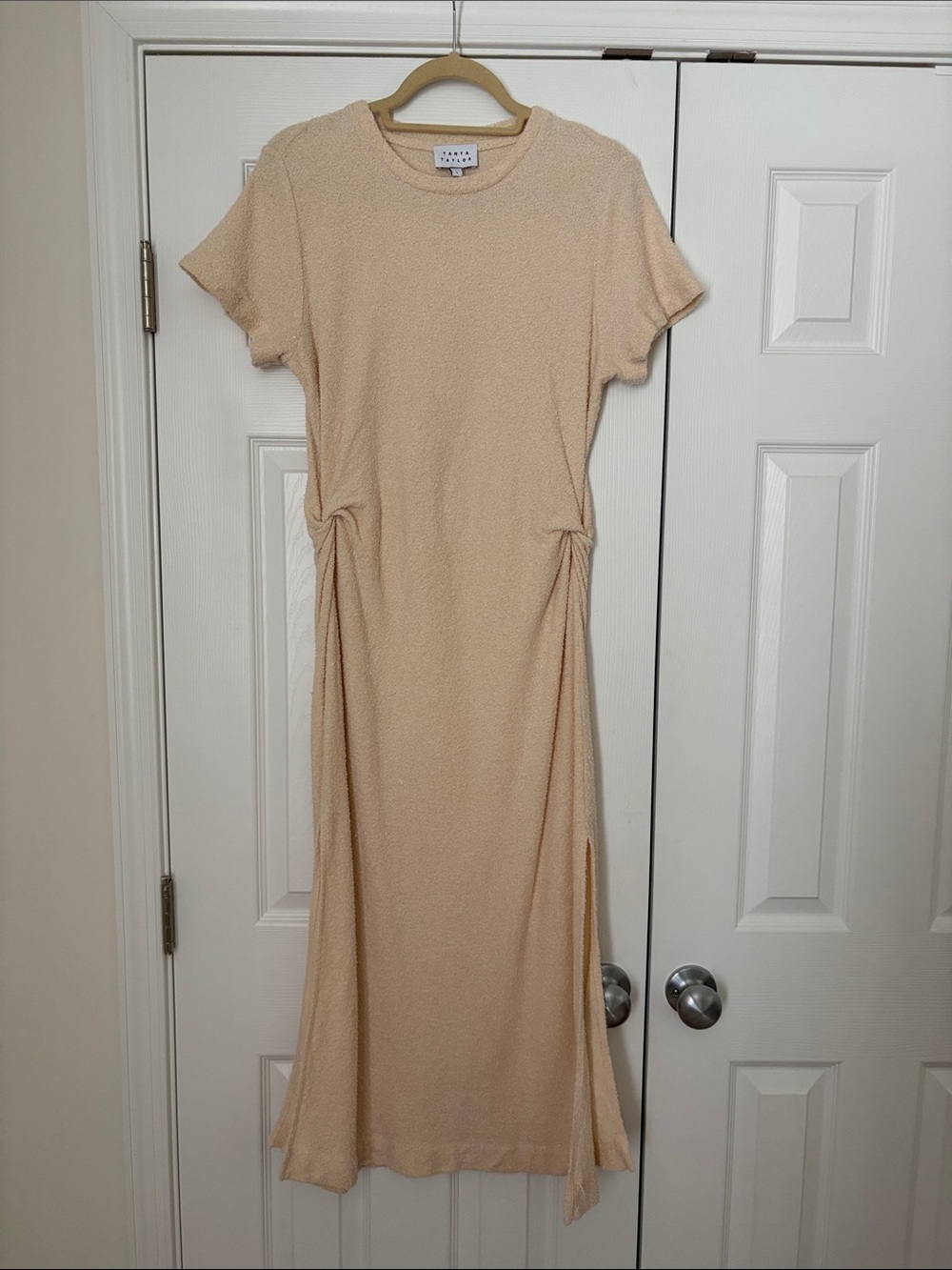 Tanya Taylor Textured Short-Sleeve Midi Dress